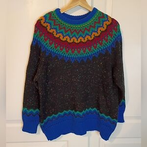 Justine Todd Multi Color Sweater Size 1X Vintage